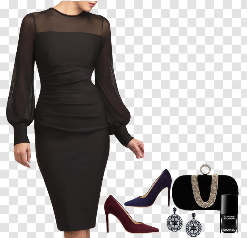 Little Black Dress Fashion Clothing Runway - Neck - Catwalk Transparent PNG