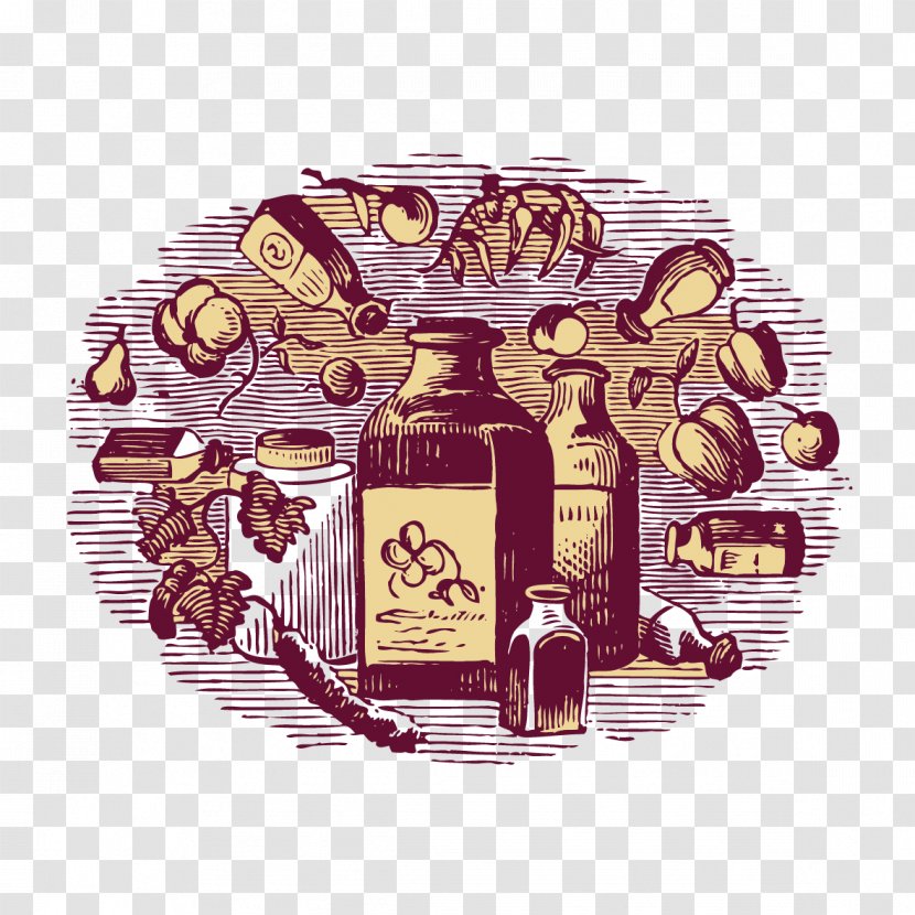 Label Illustration - Stock Photography - Hand-painted Wine Transparent PNG