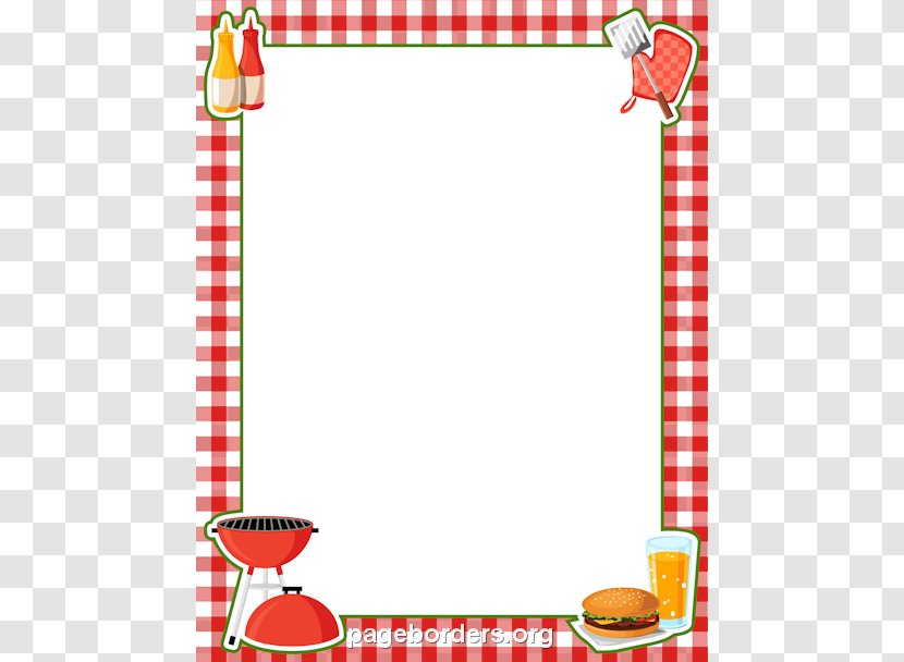 Barbecue Hot Dog Picnic Clip Art - Free Content - BBQ Border Cliparts Transparent PNG