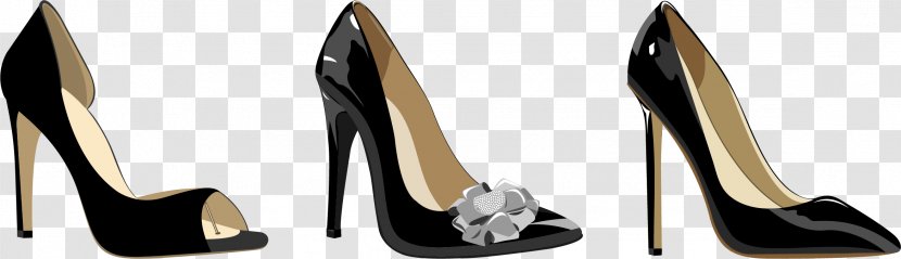 Flyer Advertising Stock Photography - Footwear - Vector Painted Black High Heels Transparent PNG