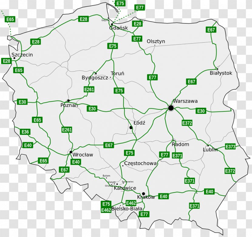 Poland International E-road Network Controlled-access Highway - Controlledaccess - Road Transparent PNG