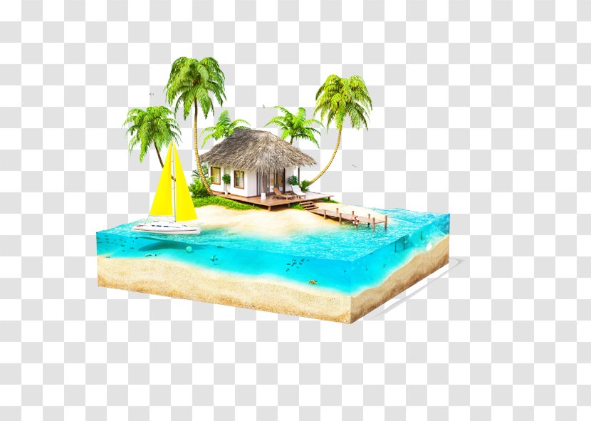 Stock Illustration ICICI Bank - Debit Card - Perspective Coconut Tree Island Sailboat Transparent PNG