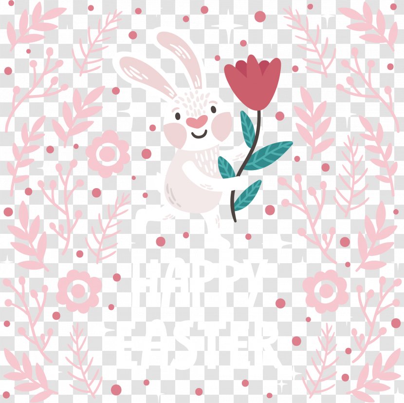 Easter Bunny Watercolour Flowers Watercolor: Illustration - Heart - Watercolor Rabbit Vector Transparent PNG