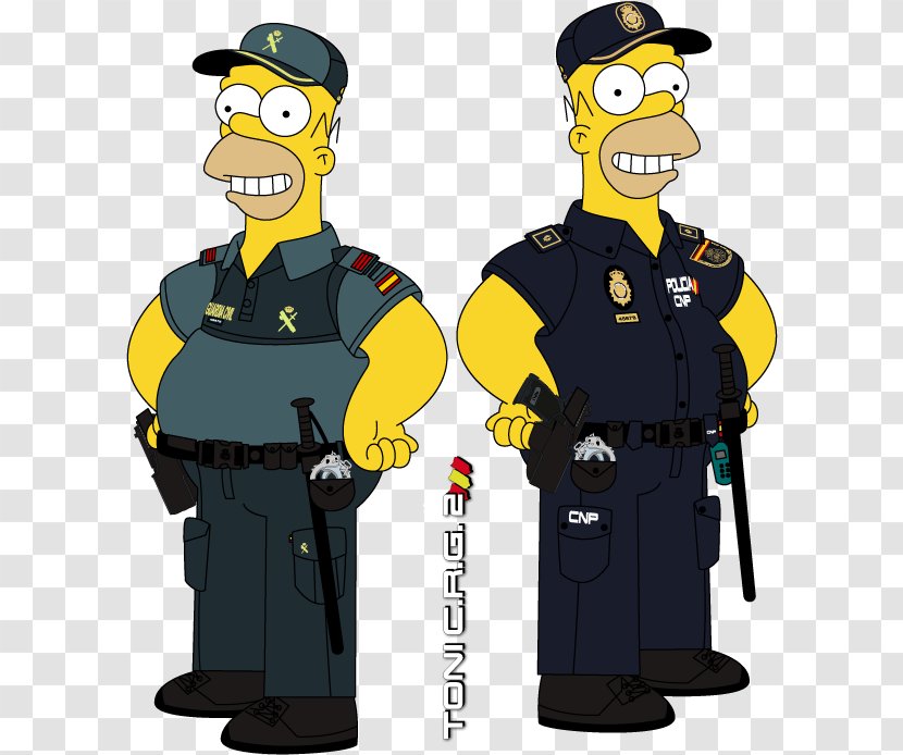 Homer Simpson Police Officer National Corps Uniform - Official - Homero Transparent PNG