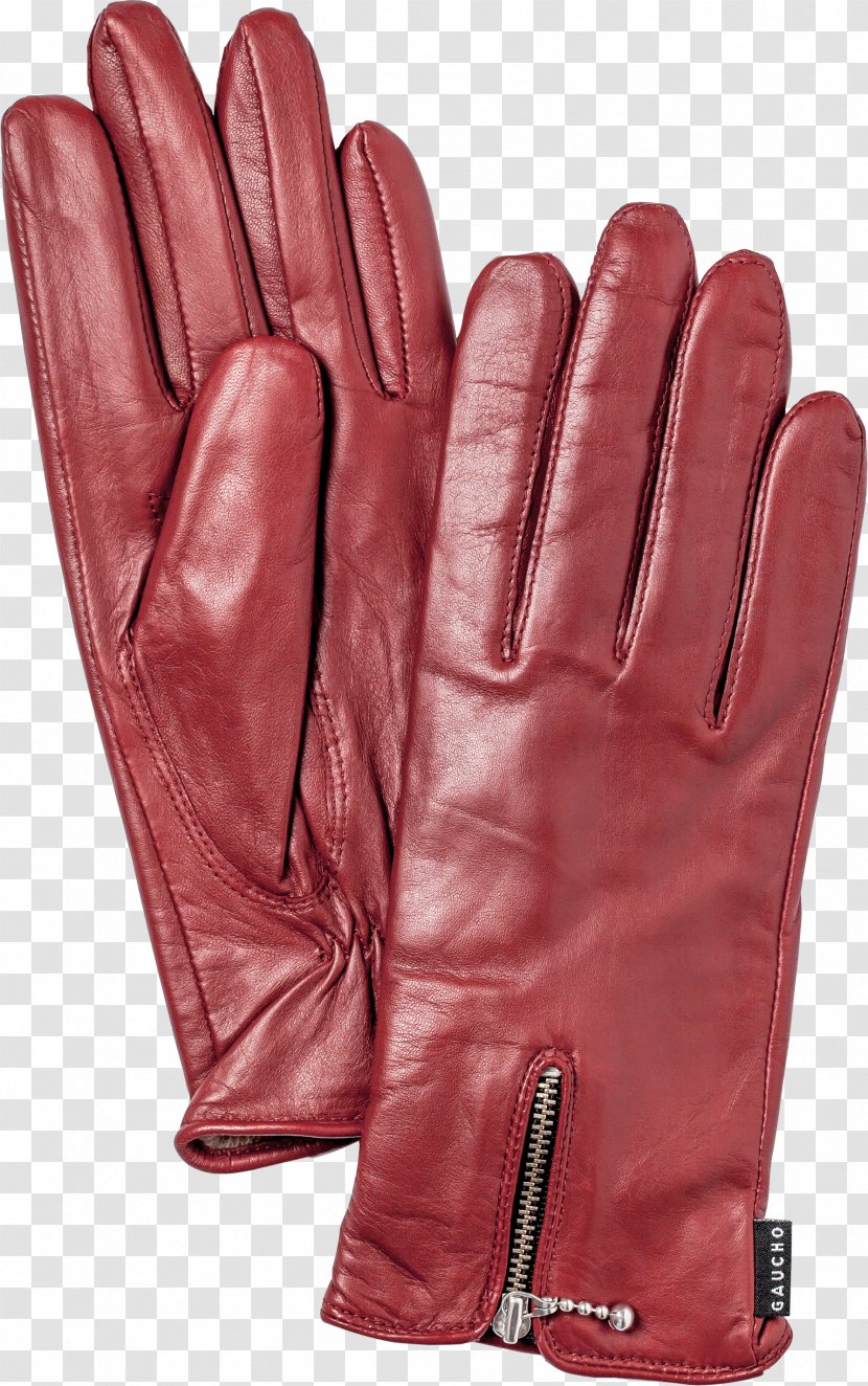 Cycling Glove Red Leather Mitten - Ignition - Safety Transparent PNG