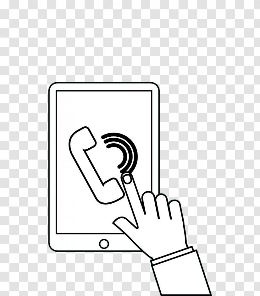 Clip Art - Diagram - Simple Hand Mobile Phone Dialing Transparent PNG