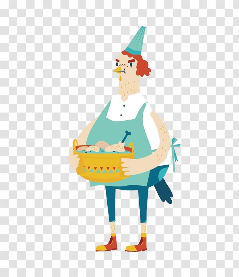 Chicken Cartoon Illustration - Party Hat - Chef Chick Transparent PNG