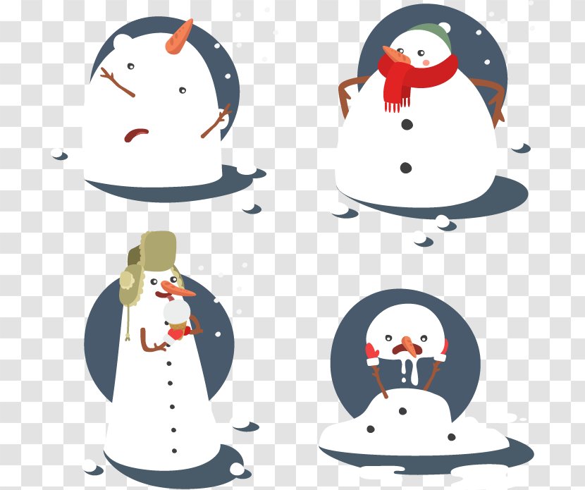 Snowman Christmas Icon - Four Transparent PNG