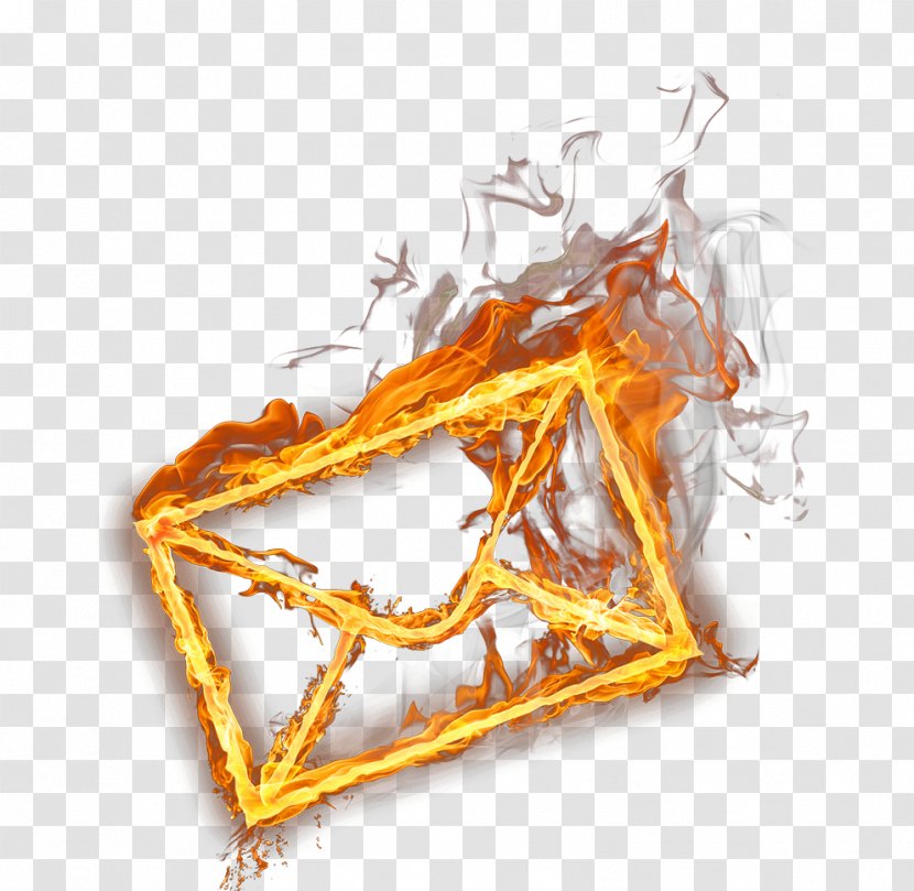Fire Download - Orange - Envelope Transparent PNG