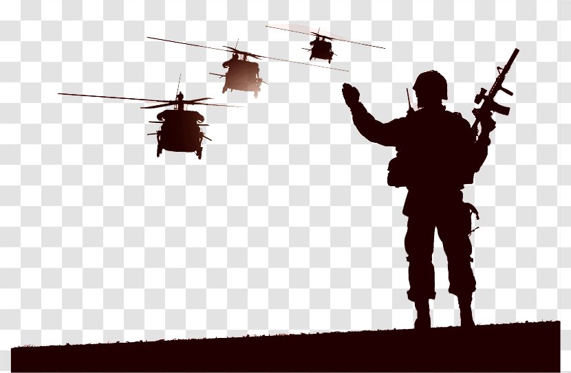 Helicopter Soldier Military - Soldiers And Fighters Silhouette Vector Transparent PNG