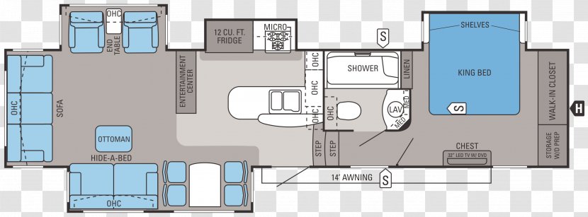 Floor Plan Jayco, Inc. Caravan Fifth Wheel Coupling Eagle Premier - Interior Design Services - Price Transparent PNG