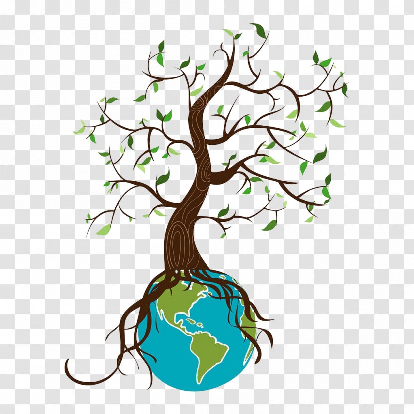 Globe World Tree Concept - Drawing - Illustration Transparent PNG