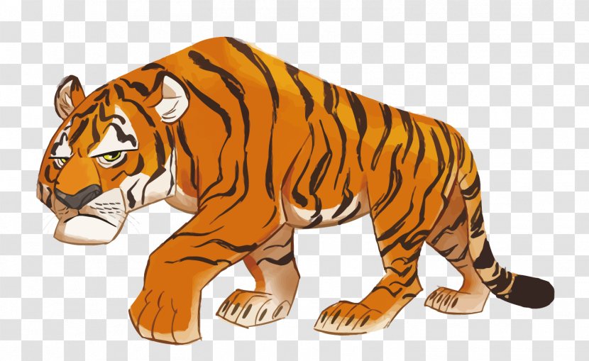 Tiger Cartoon Drawing Clip Art - Royaltyfree - Vector Transparent PNG