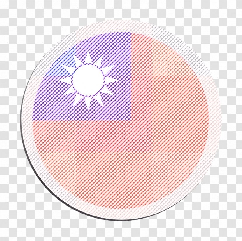 Country Icon Flag Taiwan - Magenta - Peach Logo Transparent PNG
