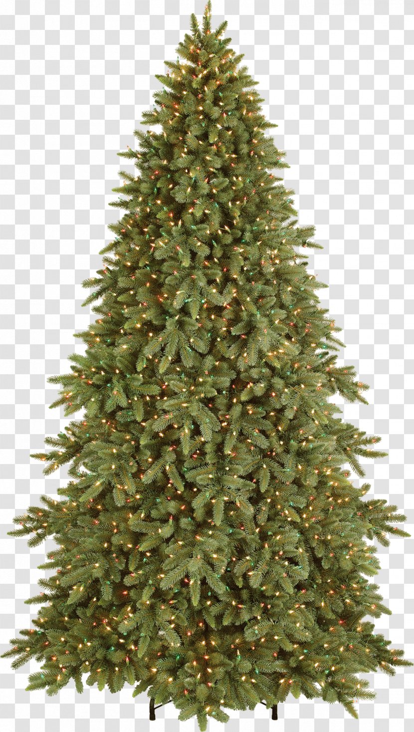 Artificial Christmas Tree Pre-lit Spruce - Tinsel Transparent PNG