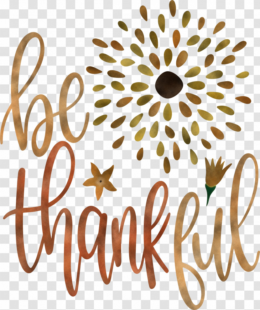 Be Thankful Thanksgiving Autumn Transparent PNG