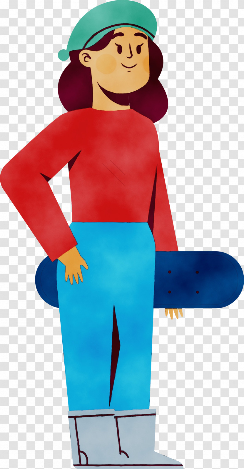 Cartoon Red Electric Blue Neck Style Transparent PNG