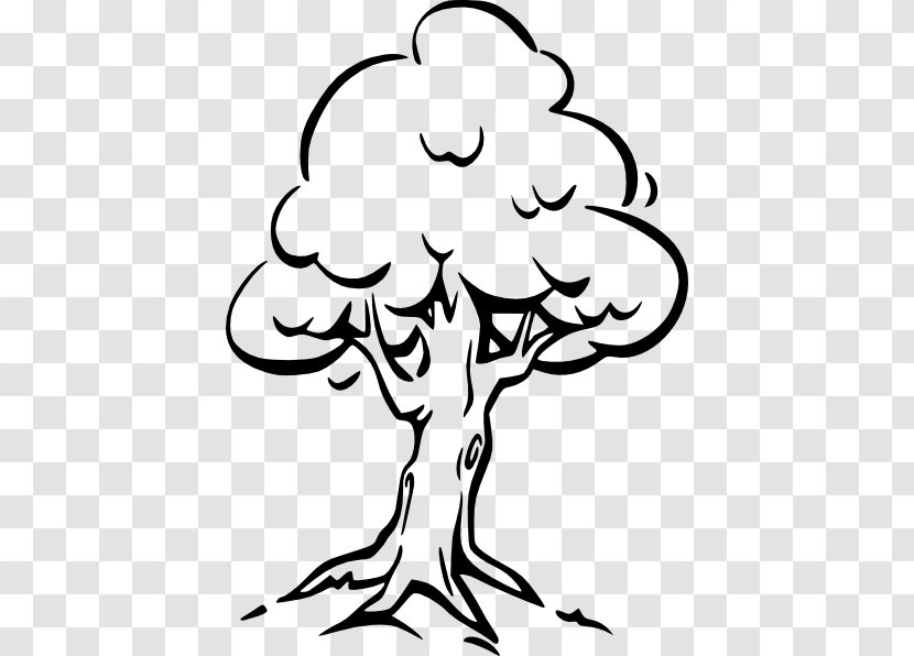 Tree Black And White Drawing Clip Art - Monochrome - Family Line Cliparts Transparent PNG
