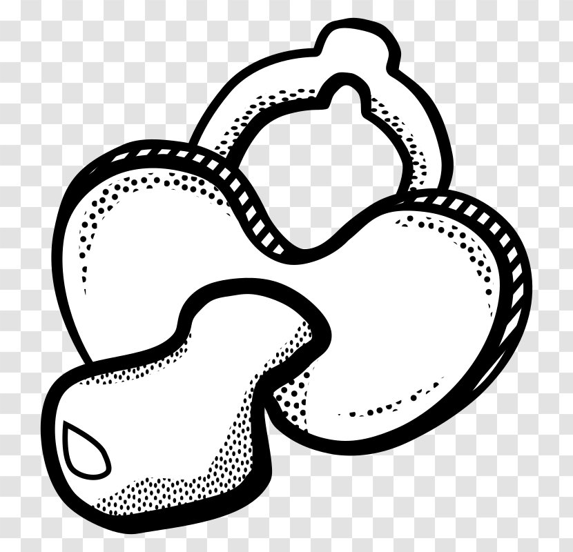 Pacifier Infant Baby Bottles Clip Art - Black And White - Suck Babies Transparent PNG