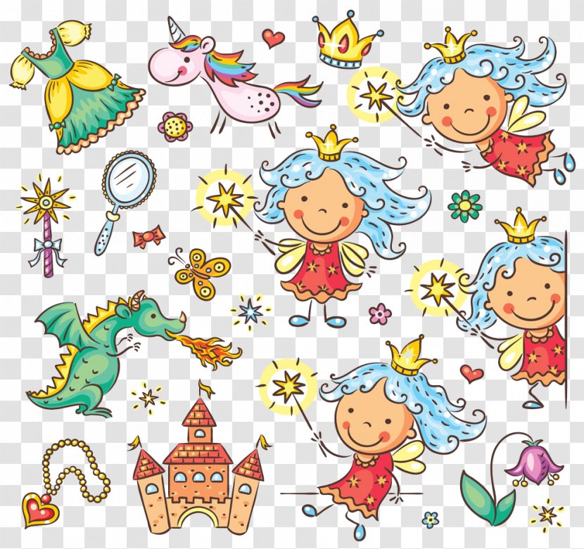 Cartoon Magic Wand Illustration - Cute Little Fairy Collection Transparent PNG