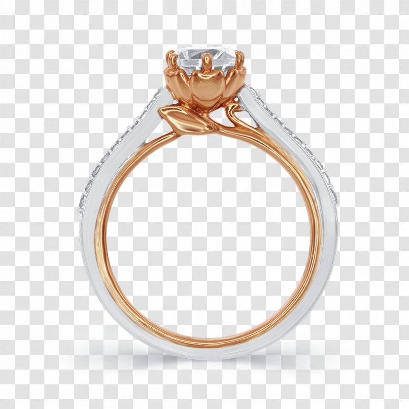 Belle Engagement Ring Jewellery Wedding Disney Princess - Diamond - Rose Gold Facebook Transparent PNG