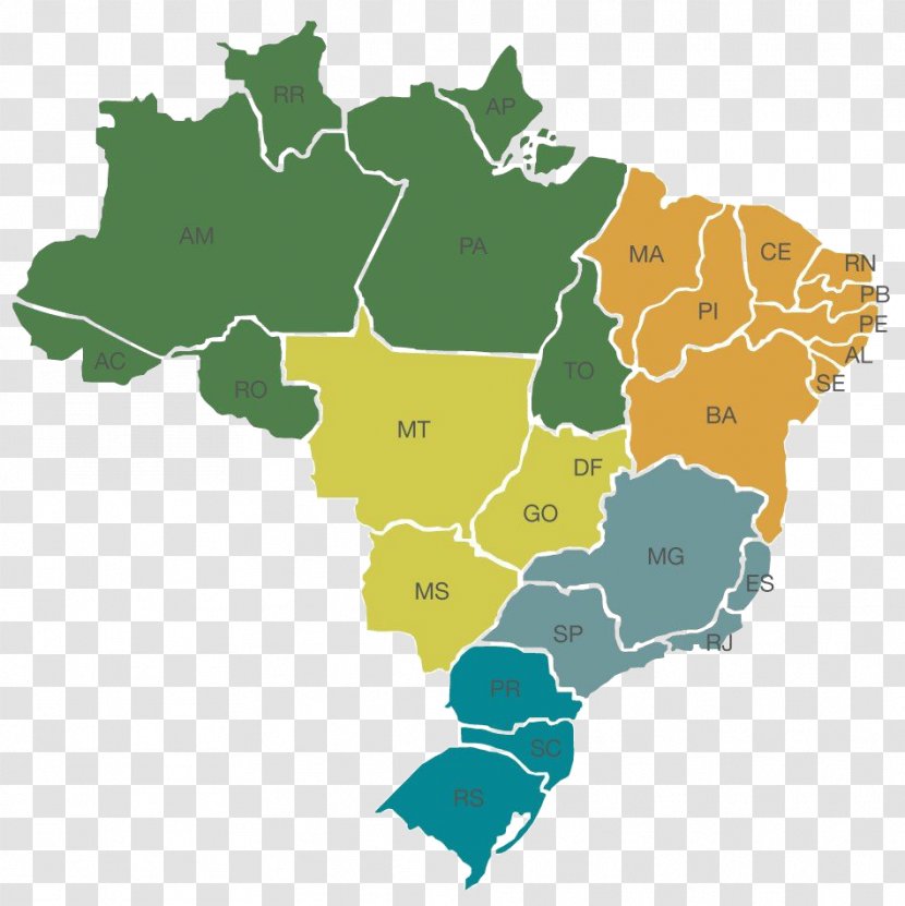 Regions Of Brazil World Map Mapa Polityczna Federative Unit Transparent PNG