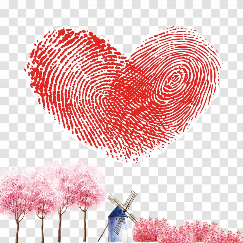 Fingerprint Raster Graphics Heart - Love Transparent PNG