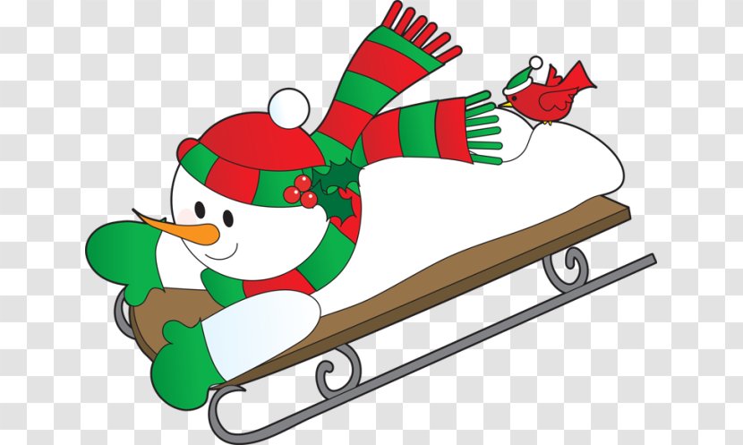 Santa Claus Sledding Snowman Clip Art - Sled - Sledge Cliparts Transparent PNG