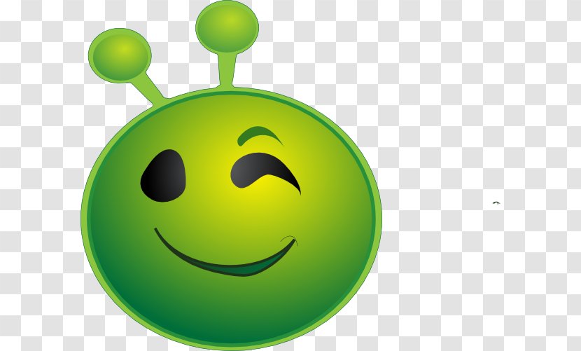 Emoticon Smiley Emoji Wink Clip Art - Alien - Vector Transparent PNG