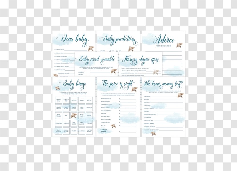 Paper Game Baby Shower Mother Infant - Text - Watercolor Newborn Transparent PNG