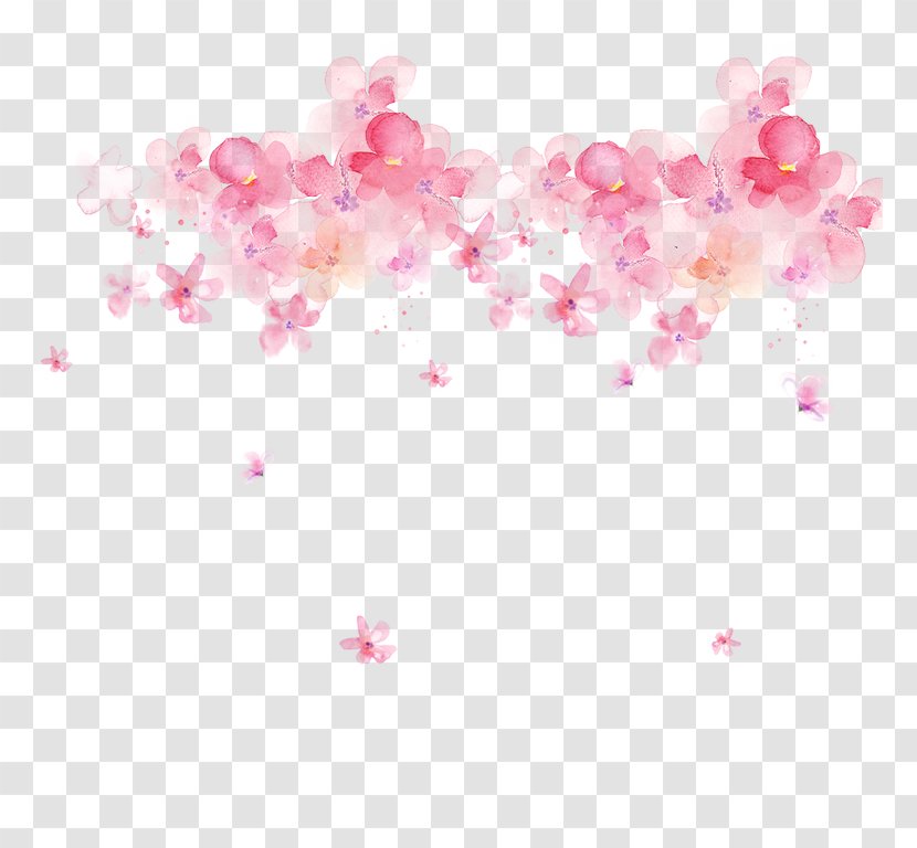 Watercolor Painting Watercolour Flowers Garland - Heart - Flower Transparent PNG