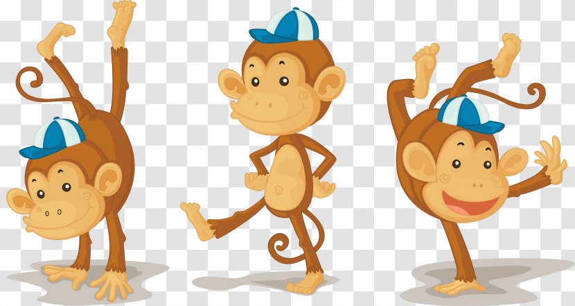 The Evil Monkey Gorilla Ape Cartoon - 3 Monkeys Juggling Hands Transparent PNG