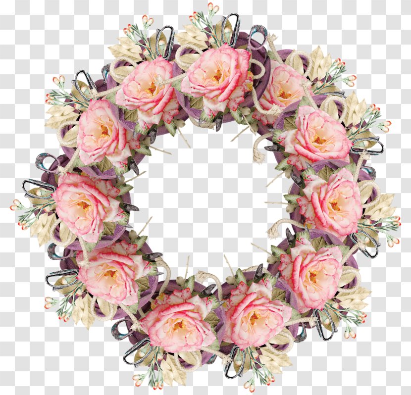 Flower Wreath Garden Roses - Floral Transparent PNG