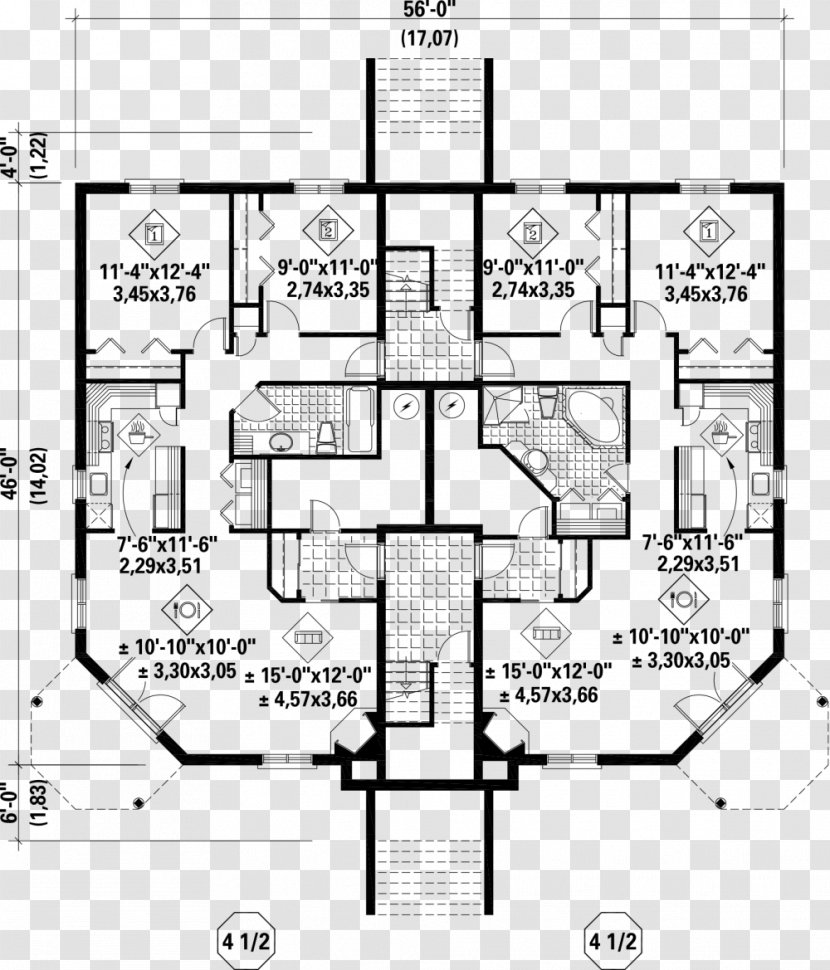 Floor Plan Technical Drawing - Schematic - Design Transparent PNG
