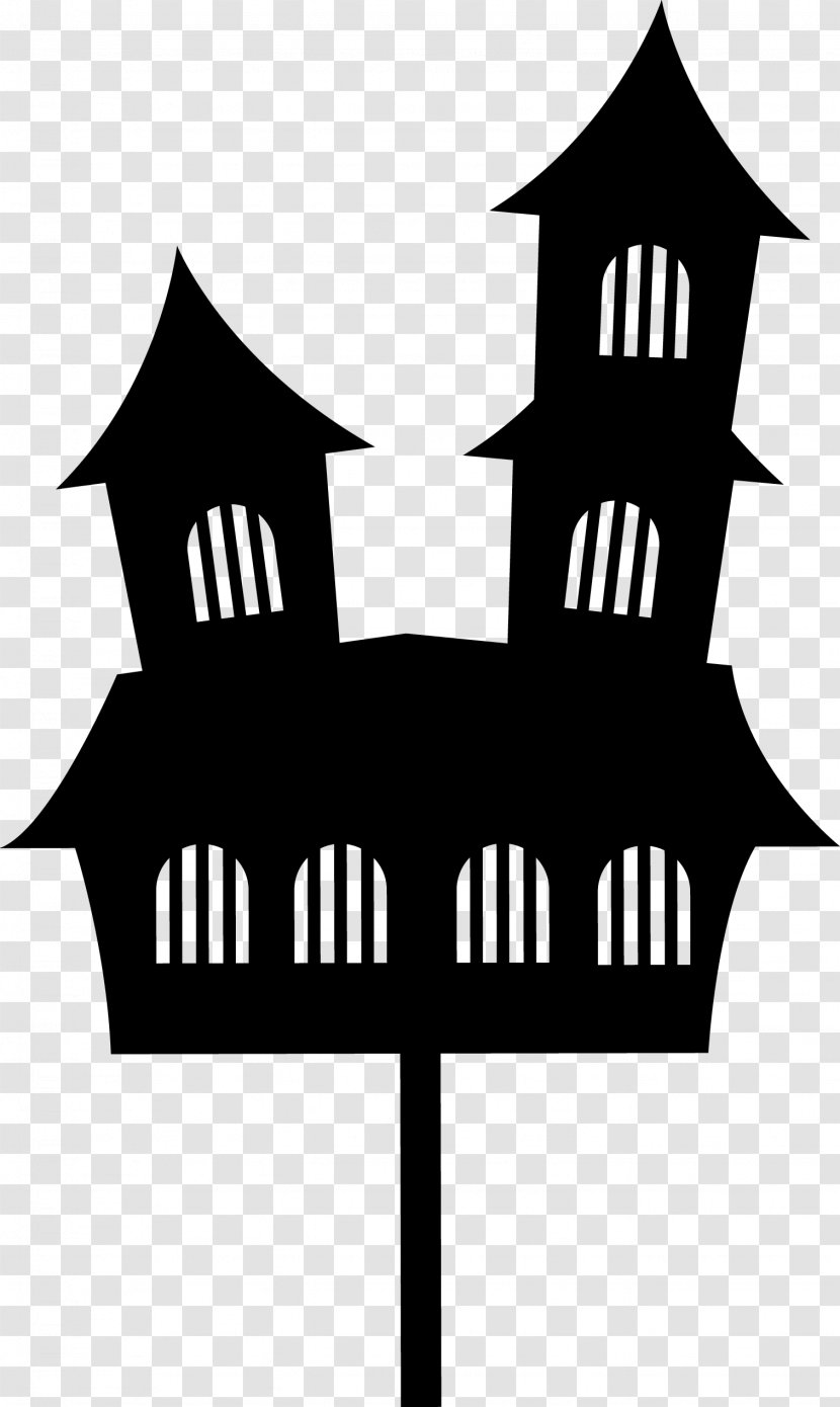 Halloween Haunted House - Steeple - Silhouette Transparent PNG