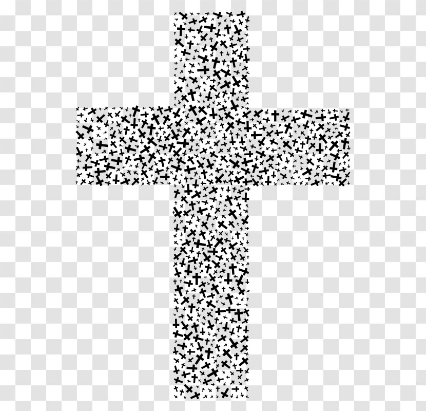 Christian Cross Crucifix Christianity Clip Art - Black And White Transparent PNG