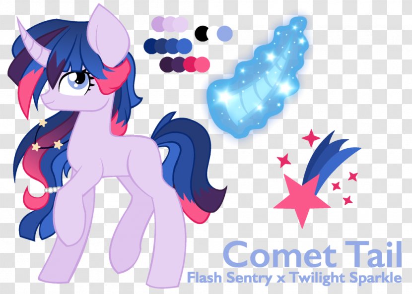 Pony Twilight Sparkle Comet Tail Mane - Watercolor - Flash X Transparent PNG