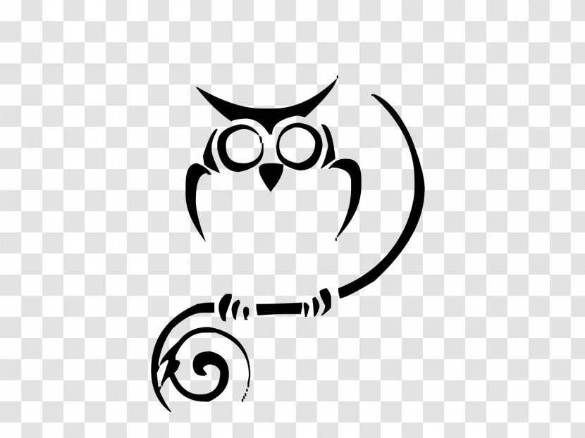 Owl Bird Drawing Tribe Clip Art - Line - Tatoo Transparent PNG