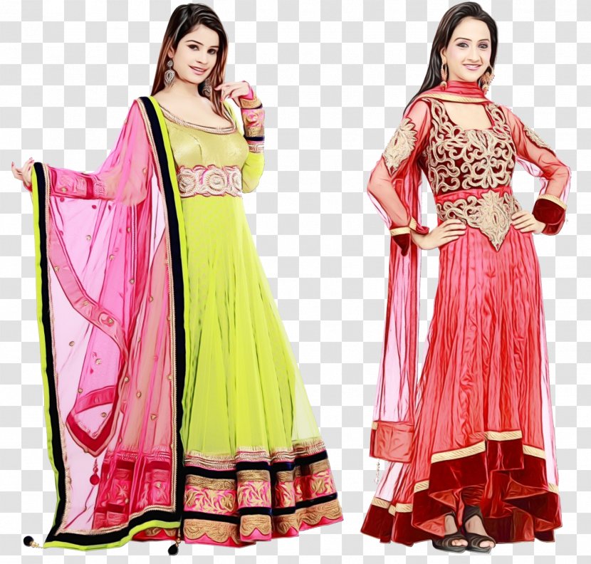 Pink Background - Gown - Blouse Embroidery Transparent PNG