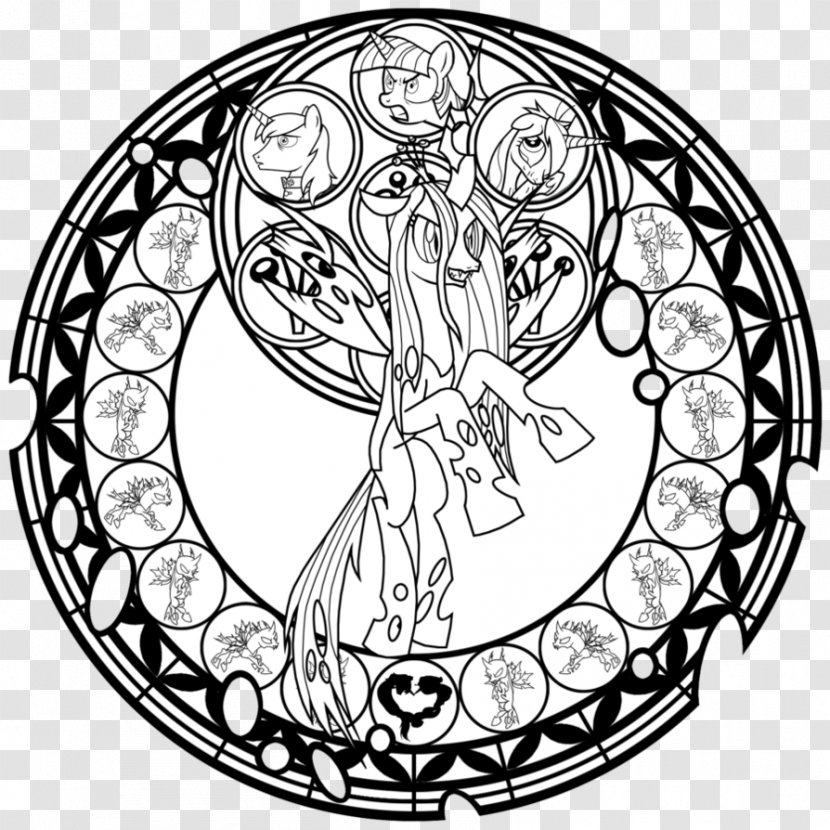 Line Art Stained Glass Coloring Book Drawing - Monochrome Transparent PNG