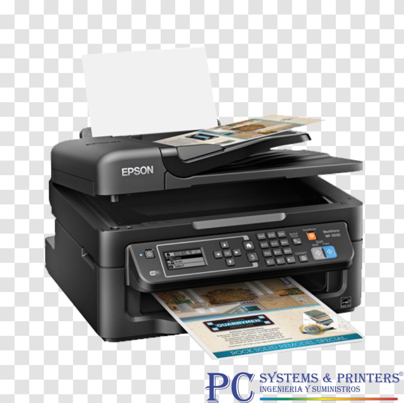 Inkjet Printing Multi-function Printer Epson WorkForce WF-2630 Image Scanner - Canon Transparent PNG