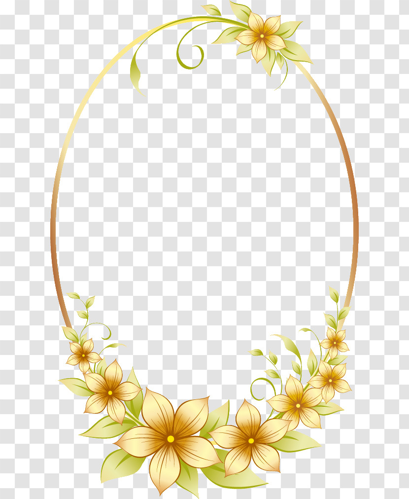 Flower Oval Frame Floral Oval Frame Transparent PNG