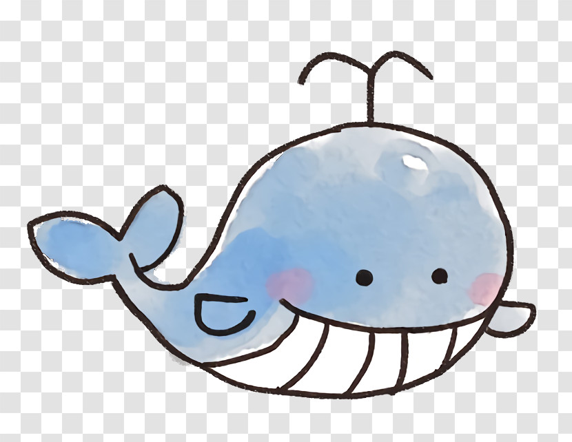 Cartoon Whale Blue Whale Cetacea Smile Transparent PNG