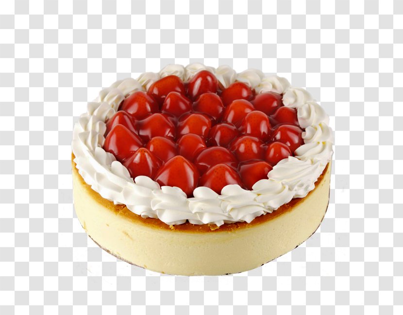 Cheesecake Bavarian Cream Sponge Cake Torte - Strawberries Transparent PNG