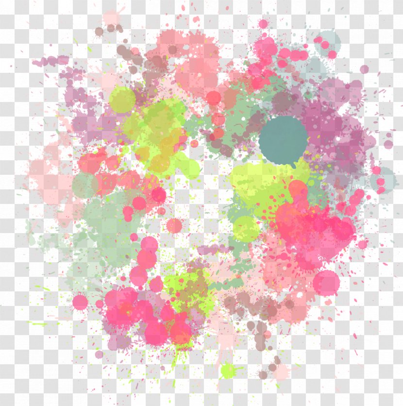 Green Pink Pattern Watercolor Paint Magenta - Visual Arts Transparent PNG