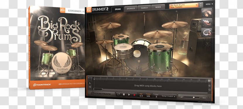 Toontrack Big Rock Drums EZX EZdrummer 2 Superior Drummer - Silhouette - Mic Drop Transparent PNG