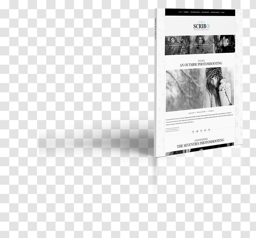 Advertising Brand - Black And White - Wordpress Mockup Transparent PNG