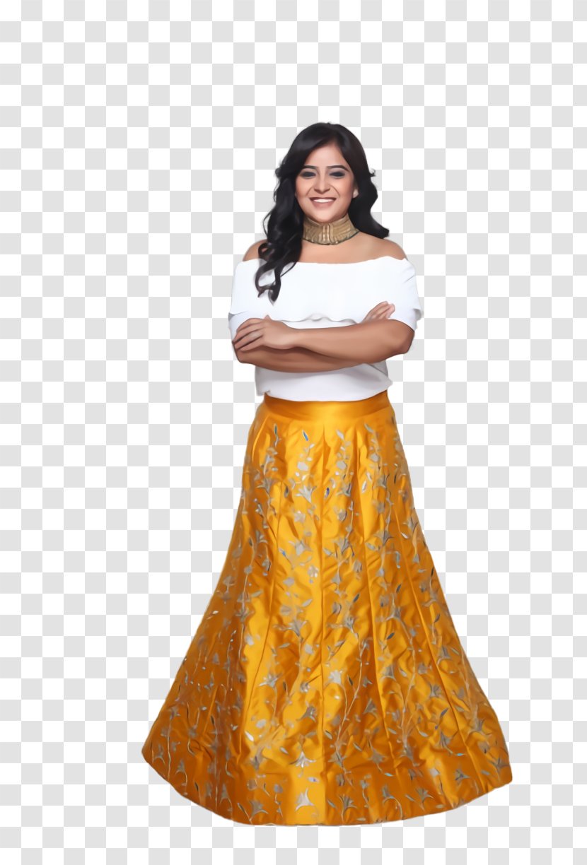 Shoulder Costume Skirt Dress - Yellow - Sleeve Transparent PNG