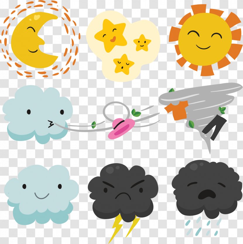 Weather Forecasting Euclidean Vector Wind - Cute Clouds Chart Transparent PNG
