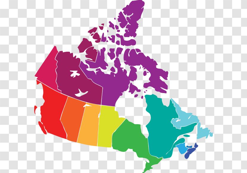 Provinces And Territories Of Canada United States Blank Map - Vector Transparent PNG